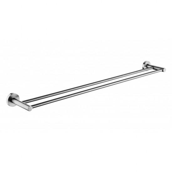 Euro Pin Lever 800mm Round Brushed Nickel Double Towel Rack Rail